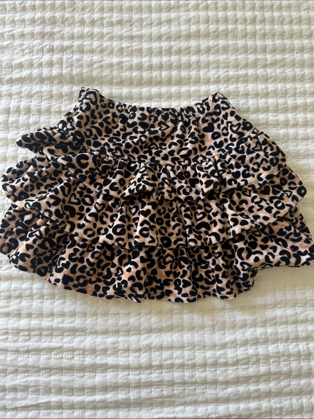 Hanna Andersson Leopard Print Tiered Ruffle Skirt - Beige & Black
